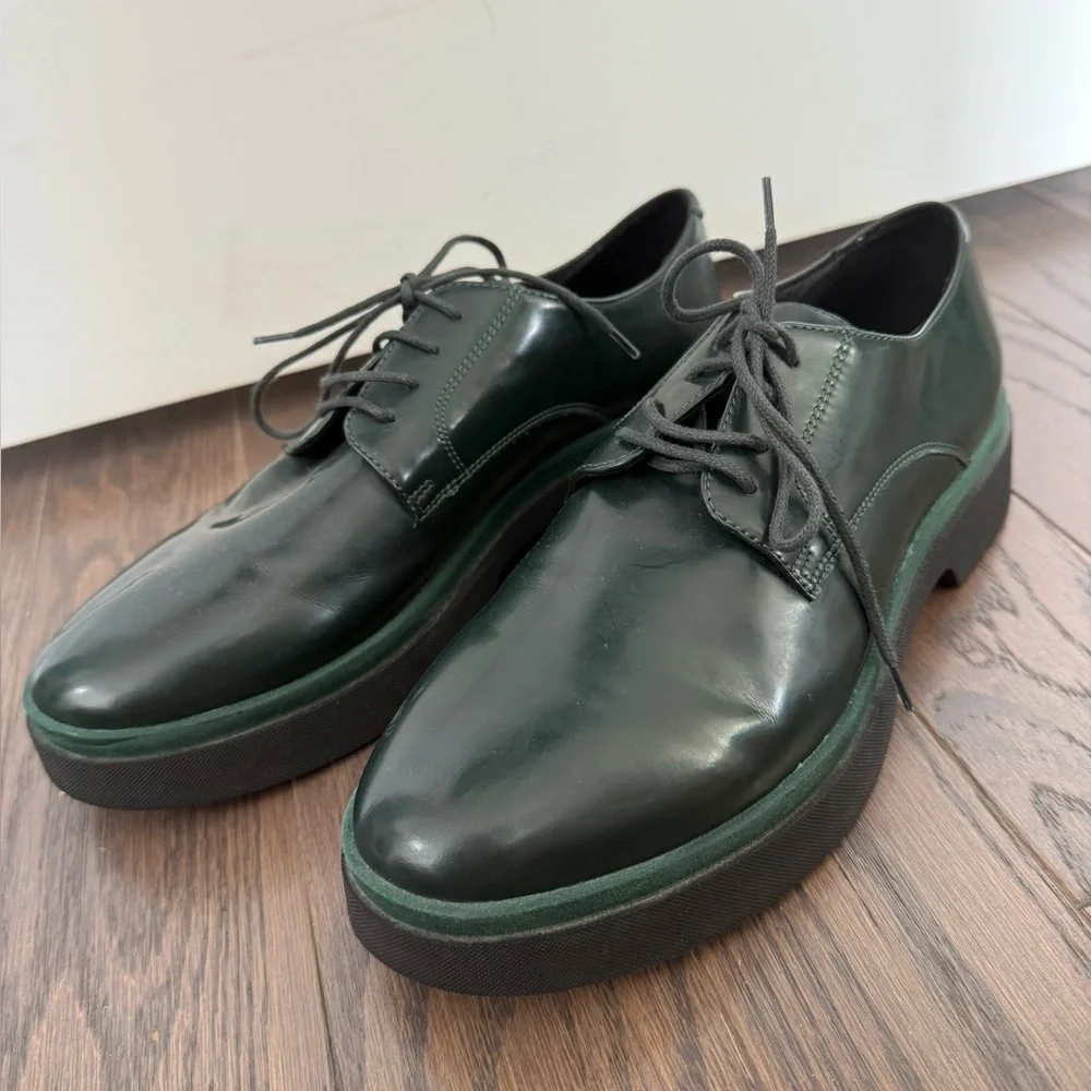 Geox Respira Dark Forest Green Derby’s Platform Oxfords